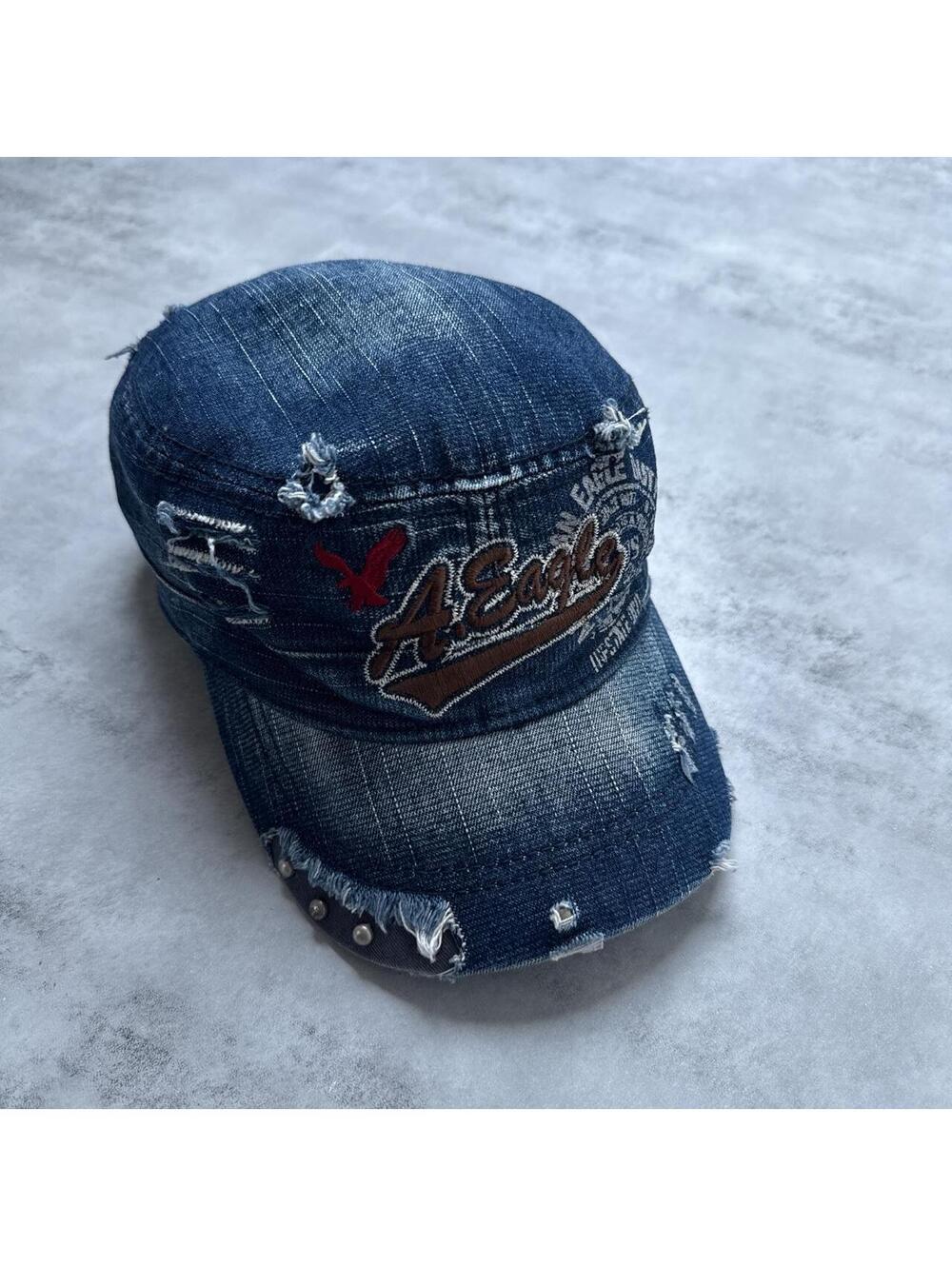 Y2K American Eagle 00s Denim Hat SnapBack
